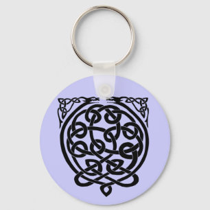Celtic Knot Dragons - Schwarz & Weiß Schlüsselanhänger
