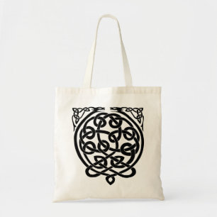 Celtic Knot Dragons - Schwarz & Weiß Tragetasche