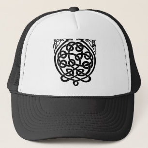 Celtic Knot Dragons - Schwarz & Weiß Truckerkappe
