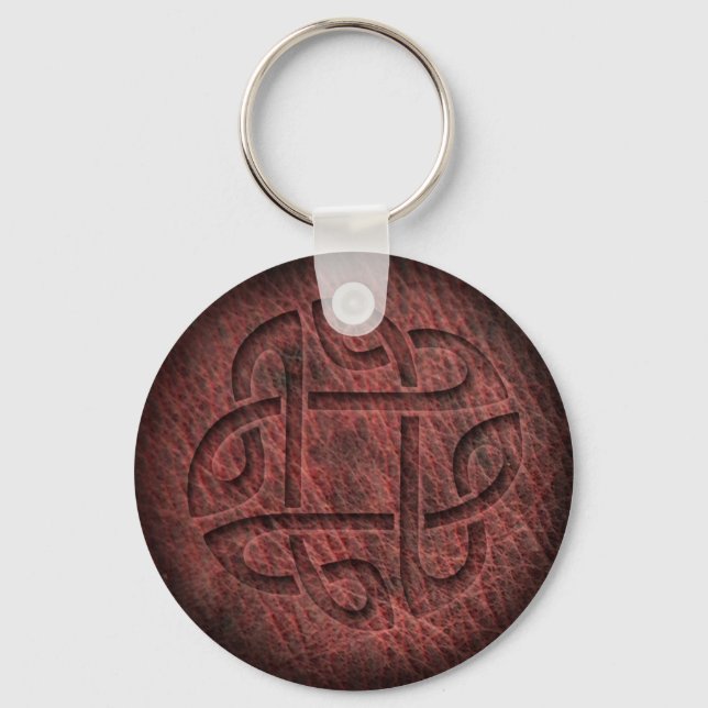 Celtic knot embossed leather schlüsselanhänger (Vorderseite)
