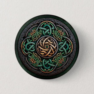 Celtic Knot Green Gold Knüpfarbeit Button