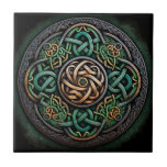 Celtic Knot Green Gold Knüpfarbeit Fliese<br><div class="desc">Celtic Knot Green Gold Knüpfarbeit</div>