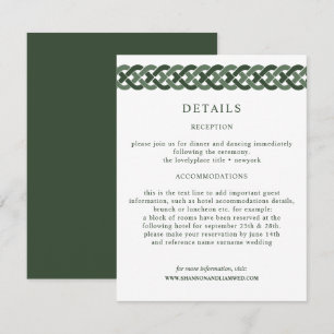Celtic Knot   Green Wedding Information Guest Begleitkarte