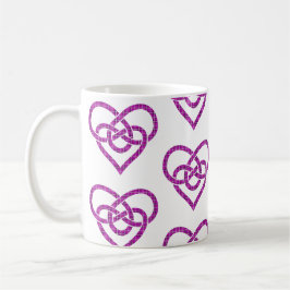 Celtic Knot Heart Shape Plaid Pink Purple Kaffeetasse
