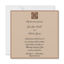 Celtic Knot in Cream and Rust Weditation Einladung