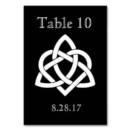 Celtic Knot Initials - Table card - Black Tischnummer