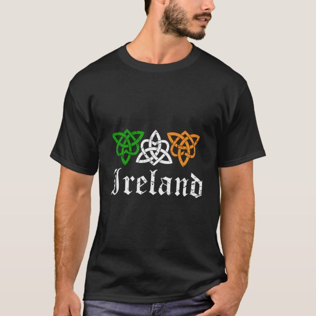 Celtic Knot Ireland Irish Flag Tribal Medieval Man T-Shirt (Vorderseite)