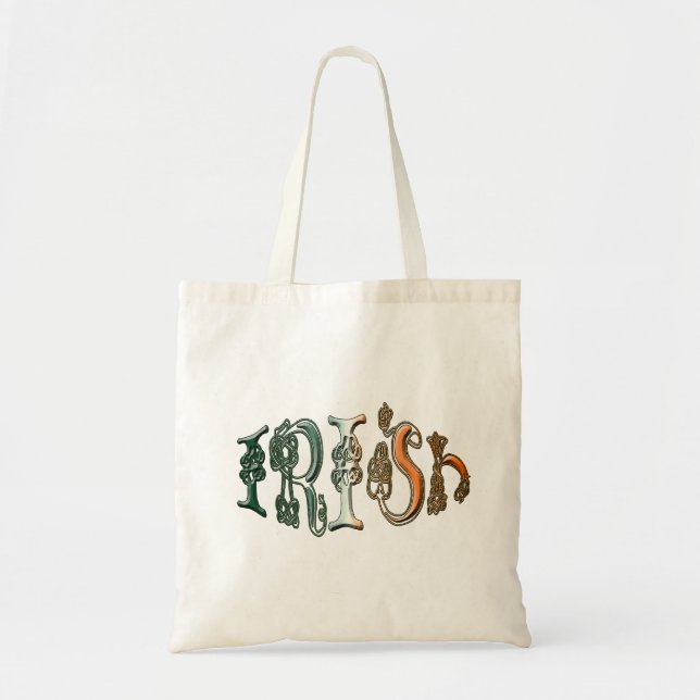 Celtic Knot Irish Flag Farben Designer Bag Tragetasche (Vorne)