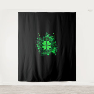 Celtic Knot Irish Kleeblatt Three Leaf Clover St P Wandteppich