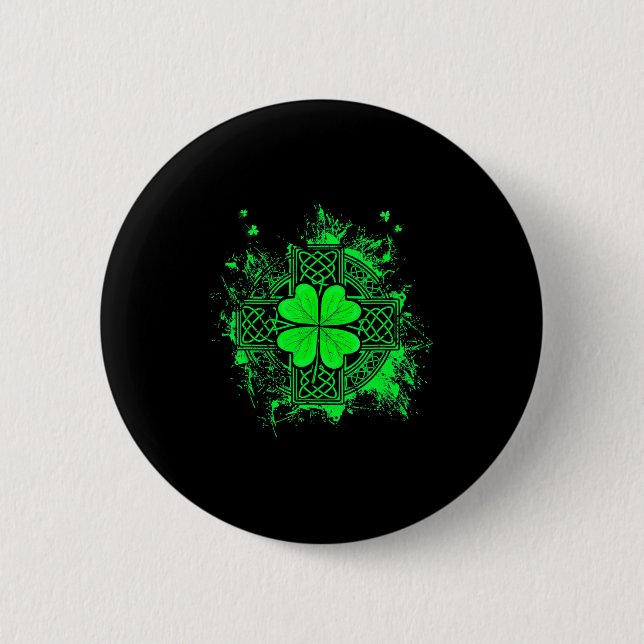 Celtic Knot Irish Shamrock Three Leaf Clover St Pa Button (Vorderseite)