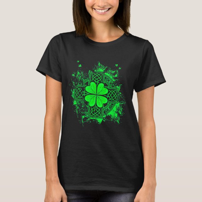 Celtic Knot Irish Shamrock Three Leaf Clover St Pa T-Shirt (Vorderseite)