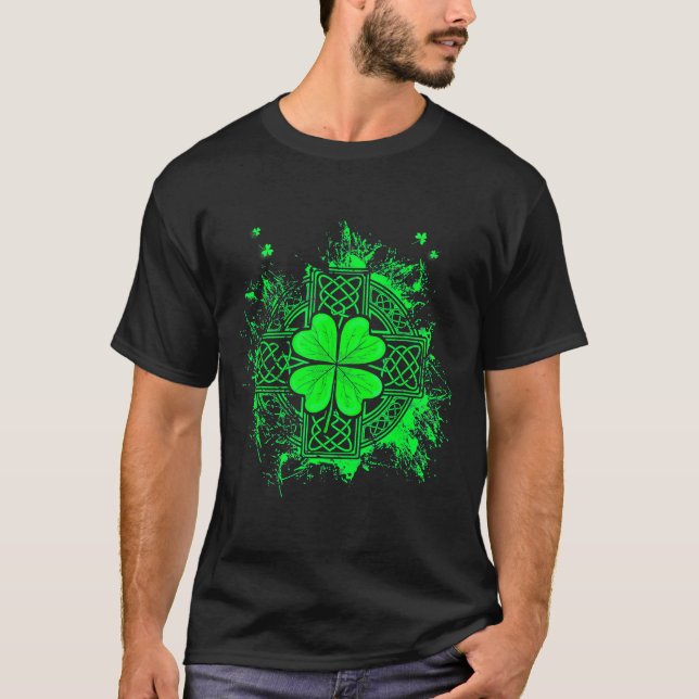 Celtic Knot Irish Shamrock Three Leaf Clover St Pa T-Shirt (Vorderseite)