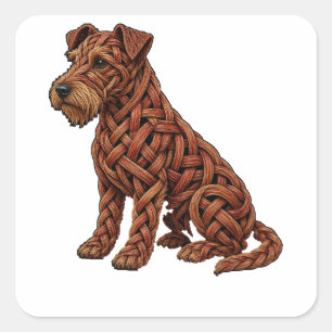 Celtic Knot Irish Terrier Hund Quadratischer Aufkleber