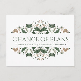 Celtic Knot Irish Wedding Cange Plan Ankündigungspostkarte