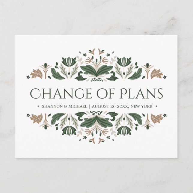 Celtic Knot | Irish Wedding Cange Plan Ankündigungspostkarte (Vorderseite)