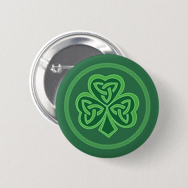 Celtic Knot Kleeblatt Button (Vorne & Hinten)