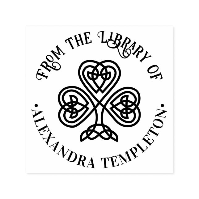 Celtic Knot Kleeblatt Library Name #3P Permastempel (Design)