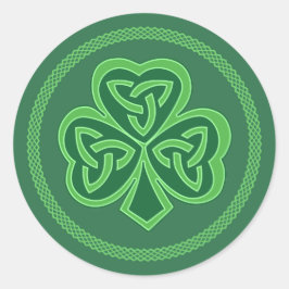 Celtic Knot Kleeblatt Runder Aufkleber