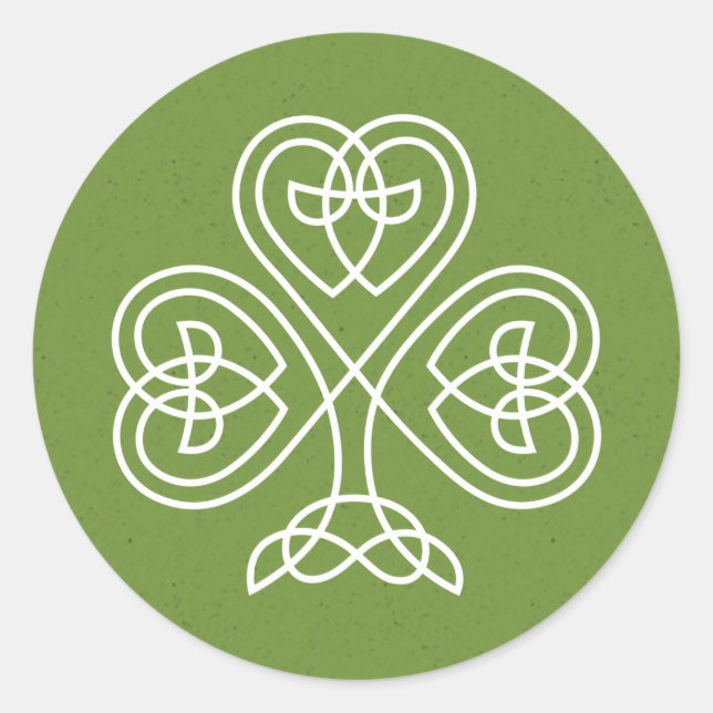 Celtic Knot Kleeblatt Wedding Runder Aufkleber (Vorderseite)