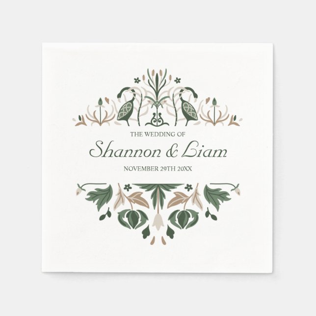 Celtic Knot | Moderne florale Irish Custom Wedding Serviette (Vorderseite)
