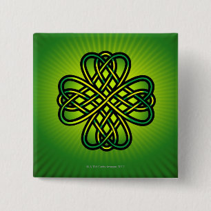 Celtic Knot on green gllow Button