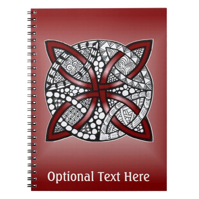 Celtic Knot Original Design Red Notizblock (Vorderseite)