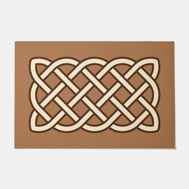 Celtic Knot Pattern, Camel Tan, Cream und Brown Fußmatte (Vorderseite)