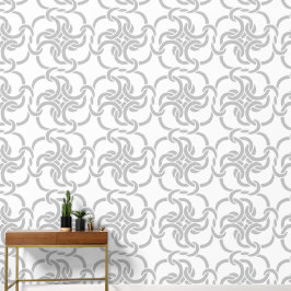 Celtic Knot Pattern Elegant Modernes Weiß und Grau Tapete