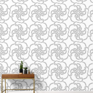 Celtic Knot Pattern Elegant Modernes Weiß und Grau Tapete