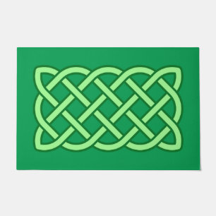 Celtic Knot Pattern, Emerald und Lime Green Fußmatte