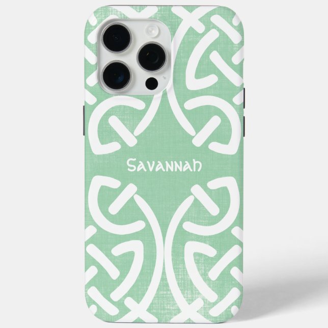 Celtic Knot Pattern Jedes farbige Personalisierte  iPhone 15 Pro Max Hülle (Rückseite)