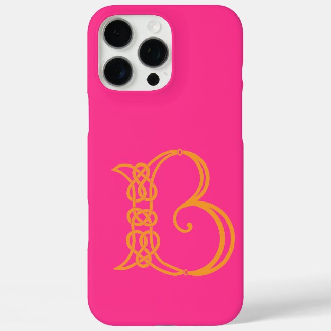 Celtic Knot Personalisiert B iPhone 16 Pro Max Hülle (Rückseite)