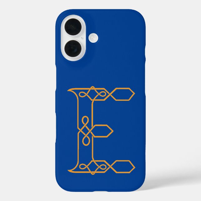 Celtic Knot Personalisiert E iPhone 16 Hülle (Rückseite)