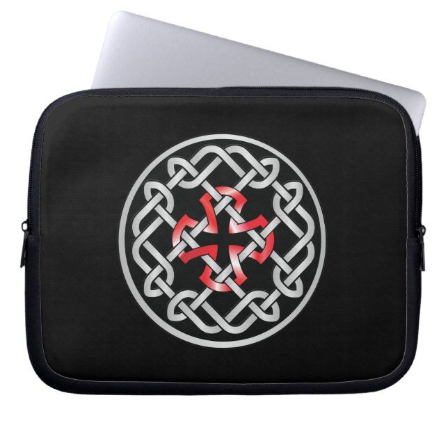 Celtic Knot Red Metallic Laptop Sleeve (Vorderseite)