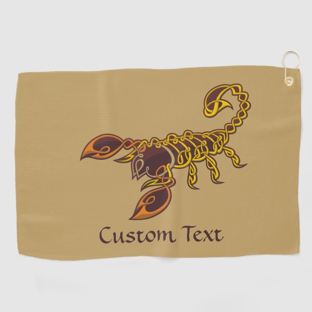 Celtic Knot Scorpion Golf Handtuch (Horizontal)