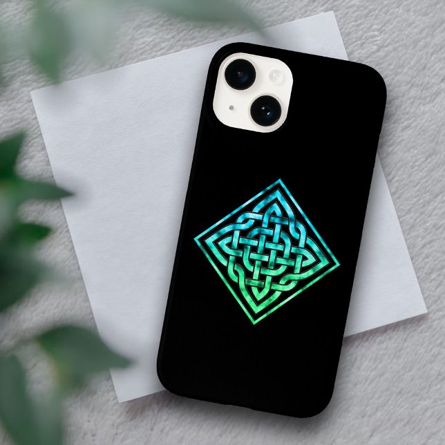 Celtic Knot - Single Blue Green iPhone 14 Fall Case-Mate iPhone 14 Hülle (Von Creator hochgeladen)