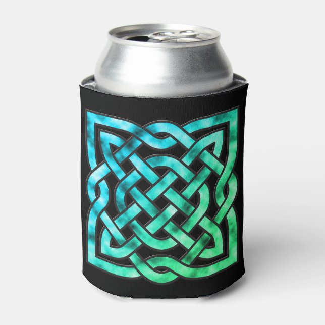 Celtic Knot - Single Square Blue Green Dosenkühler (Kanne Vorderseite)