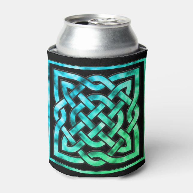 Celtic Knot - Square Blue Green Dosenkühler (Kanne Vorderseite)