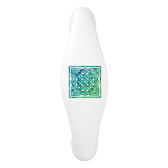 Celtic Knot - Square Blue Green Keramik Schrankknauf (Vorderseite)