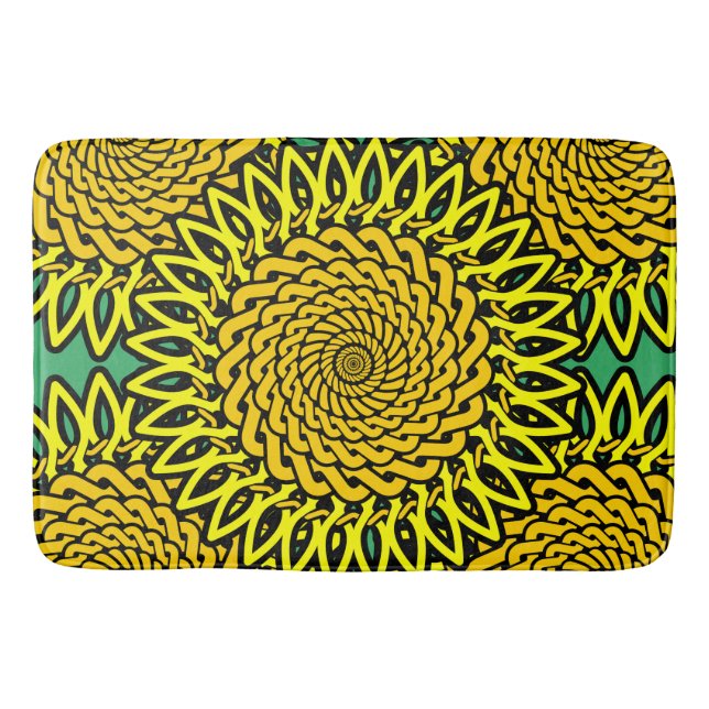 Celtic Knot Sunflower Pattern Badematte (Vorderseite)