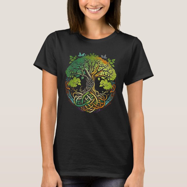 Celtic knot tree life or Gaelic knotwork Oak of li T-Shirt (Vorderseite)