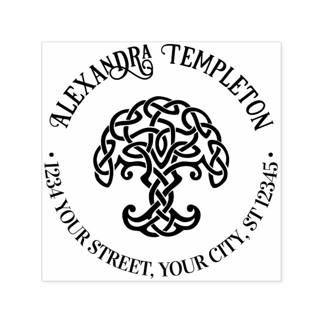 Celtic Knot Tree of Life #1P Name Rücksendeadresse Permastempel (Design)