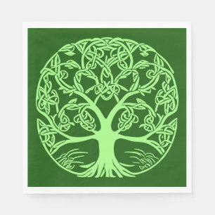 Celtic Knot Tree of Life Emerald Green Serviette
