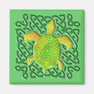 Celtic Knot Turtle (Green) Magnete Magnet