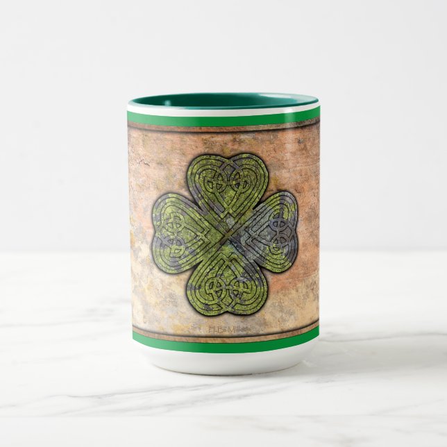 Celtic Knot - Vierblättriges Kleeblatt Tasse (Zentrum)
