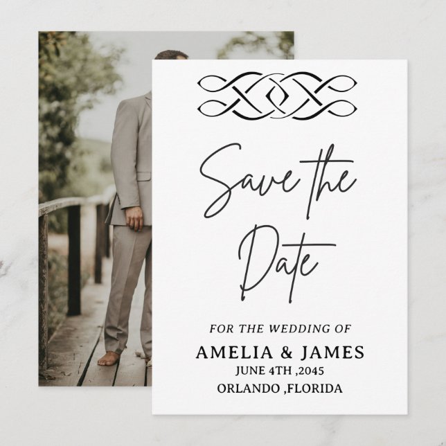 Celtic Knot Wedding Save the Date Card (Vorne/Hinten)