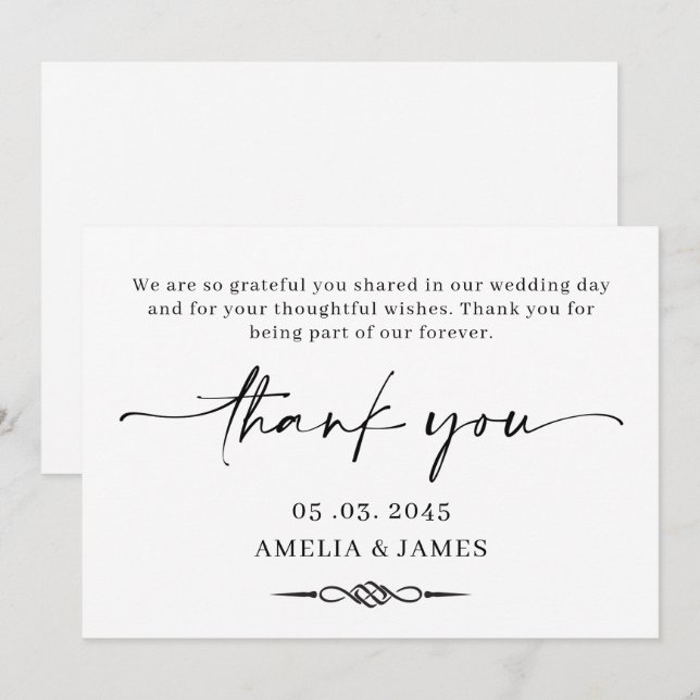 Celtic Knot Wedding Thank You Card Dankeskarte (Vorne/Hinten)