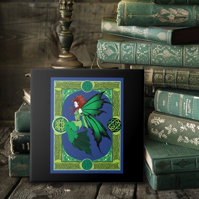 Celtic Knot Work Green Fairy Fliese (Von Creator hochgeladen)