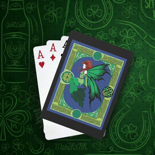Celtic Knot Work Green Fairy Spielkarten (Von Creator hochgeladen)
