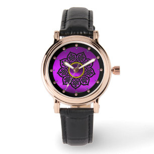 CELTIC KNOTS BLUME LILA AMETHYST GEMSTONES ARMBANDUHR